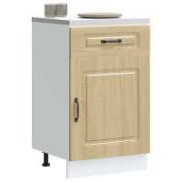 vidaXL Mueble bajo de cocina Kalmar madera ingeniería en color Roble Sonoma/Roble ahumado/Blanco y más | almacenamiento funcional diseño moderno para baño dormitorio sala - details 0