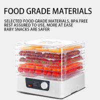 Deshidratador de frutas, máquina deshidratadora de alimentos, 5 bandejas apilables de acero inoxidable, secador de carne seca con secado por aire caliente de 110 V, conservador de alimentos eléctrico para frutas y verduras (blanco) - details 0