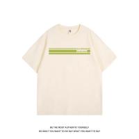 Camiseta De Manga Corta Para Hombre Diseño Minimalista De Rayas Estampado Algodón 100% Ropa Casual Transpirable Y Protección Solar - details 6