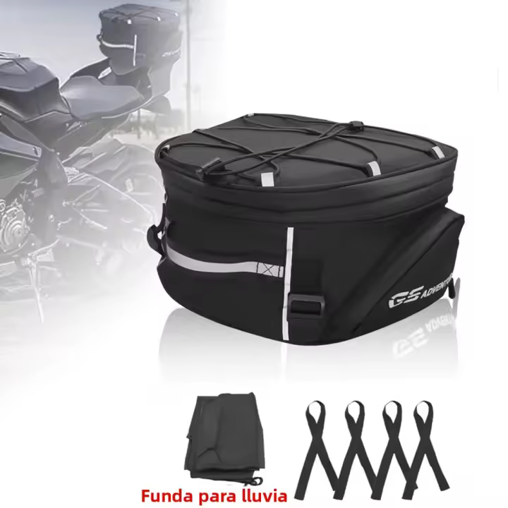 Bolsa De Asiento Trasero Para Motocicleta 37L Impermeable Almacenamiento De Casco Y Equipaje Moto Bolsa De Hombro Dual Uso - 1