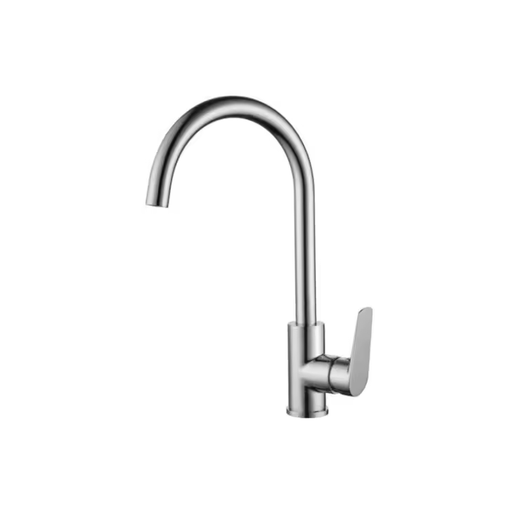 Imex Belgica GCZ044 grifería de cocina monomando redondeada de latón con acabado cromado - 1