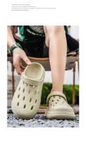 Zapatillas De Hombre Para El Jardín Y La Playa Zapatos De Comodidad Con Suela Gruesa Sandalias De Casa Exterior Clogs EVA Medio Tacón Estilo Sólido - details 1