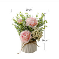 Bouquet De Flores Artificiales Hydrangea Y Rosas Silken Decoración Para Hogar Jardín Bodas Y Navidad Plantas Decorativas Con Vaso - details 1