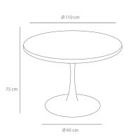 Mesa Redonda de Comedor 110cm Modelo Villa - Pata Metálica Negra - Acabado Natural - Marca HOGARDECORA - details 0