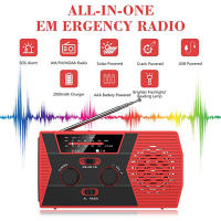 Cargador de emergencia de teléfono USB , manivela Solar de mano, Radio meteorológica portátil para cargador al aire libre, equipo de Camping, herramienta de supervivencia ，Radio meteorológica recargable - details 5