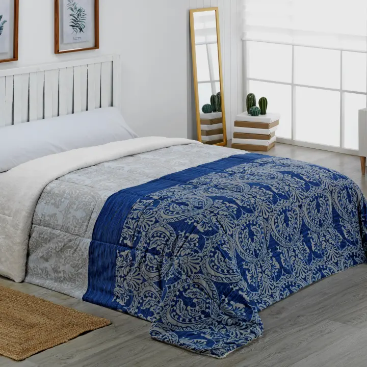 NOVOTEXTIL - Edredón invierno Estampado con reverso de sherpa para camas 90-150 Gramaje 400g. Relleno cálido y suave - 1