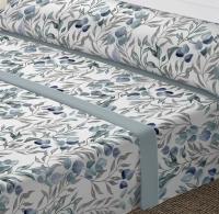 Juego de Sábanas Verano 3 Piezas - Microfibra Elegante con Flores Azul Noche y Ramas Gris | Tallas 90/105/135/150/180 cm | Diseño Botánico Sofisticado | Anti-Arrugas y Transpirable - details 1