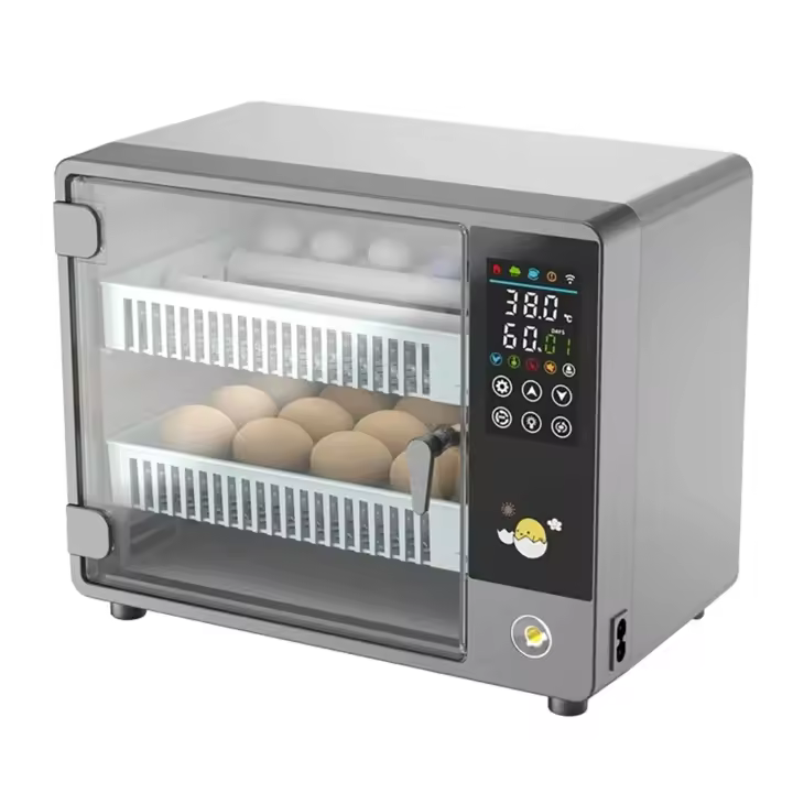Incubadora de 24 huevos con tipo de cajón, girador con reposición automática de cama de agua, Control de temperatura, pantalla táctil，Animales de granja，Pollo，Egg incubator - 1
