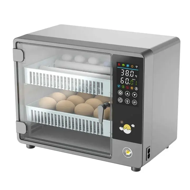 Incubadora de 24 huevos con tipo de cajón, girador con reposición automática de cama de agua, Control de temperatura, pantalla táctil，Animales de granja，Pollo，Egg incubator - 1
