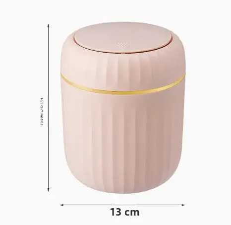 Mini Papelera De Escritorio Con Tapa Organizador De Basura Botella De Agua Durable Plástico Ecológico Para Dormitorio Y Oficina - 1