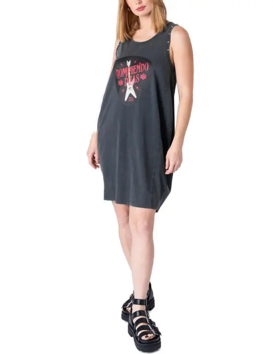 Vestido Animosa Rompiendo Puas gris tirantes para mujer - 1