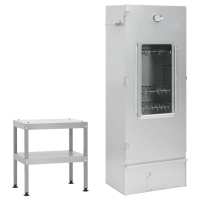 vidaXL Horno ahumador de barbacoa con mesa acero galvanizado ahumador Dimensiones 44.5 x 29 x 83 cm, 44.5 x 29 x 110 cm - details 1