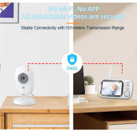 Monitor De Bebé Inalámbrico Con Vídeo 3.5 Pulgadas Cámara De Seguridad Bidireccional Visión Nocturna Monitoreo De Temperatura Y Alarma De Llorido Portátil Con Pantalla LCD Y Batería Recargable - details 3