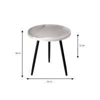 LUTODY - Mesa centro auxiliar de madera maciza MDF con 2 niveles estilo nórdico para dormitorio, salón, habitación y recibidor - details 9