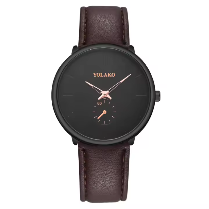 Reloj para hombre con un subdial, estilo europeo - americano, correa de cuero, movimiento de cuarzo, un reloj para el hombre que valora el estilo único - 1