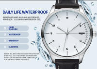 Reloj De Pulsera Deportivo Para Hombre YAZOLE Moda Casual Cuero Movimiento De Cuarzo Reloj De Negocios Hombre Reloj Masculino - details 2