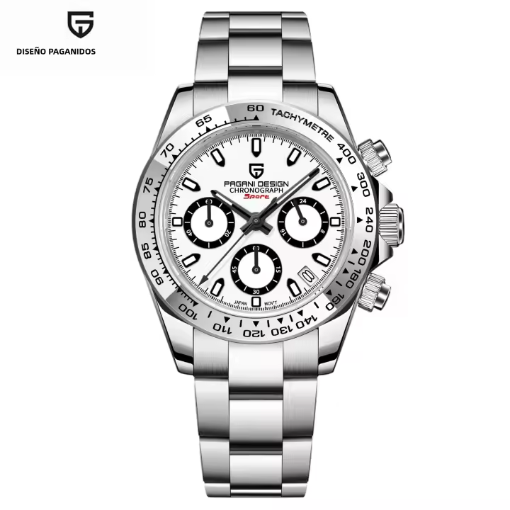 Reloj De Pulsera De Cuarzo Para Hombre PAGANI DESIGN Con Bisel De Acero Inoxidable Cristal De Zafiro Resistente Al Agua VK63 Reloj Hombre - 1
