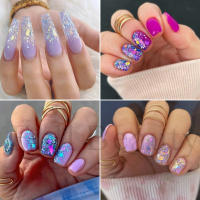 1Caja De Brillo De Uñas Iridescente Hexagonal Mermaid Con Lentejuelas Holográficas Pówer De Paillettes Para Esmalte De Uñas Decoraciones LYDJ - details 2