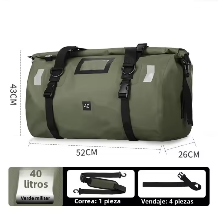 Bolsa Trasera Impermeable Para Motocicleta Universal 40L 66L Capacidad Alta Para Motocross Y Actividades Al Aire Libre Durable Con Espacio Para Casco - 1