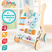 WOOMAX - Andador madera para bebés, carrito andador, 29,5x33x47 cm, juguetes de madera para bebés, incluye actividades, espejo, figuras interactivas, madera FSC, juguete multisensorial, juguetes infantiles, juegos para niños de 1 año - details 4
