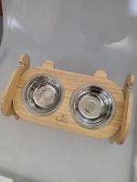 Cuencas De Alimento Y Agua Para Mascotas De Madera Elevadas Cuenco De Alimento Tilted Para Gatos Y Perros Single/Double Accesorios Para Mascotas - details 3