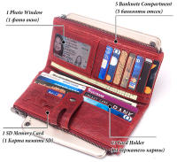 Cartera De Mujer HUMERPAUL De Cuero Genuino Con Bloqueo RFID Gran Capacidad Monedero Y Bolsillo Para Teléfono Móvil - details 3