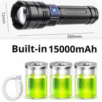 Linterna LED Potente 1000W Recargable Tipo-C 15000mah Para Camping Lanterna De Zoom 9000M Con Salida De Luz De Punto Fijo Resistente Al Agua Y Choque - details 5