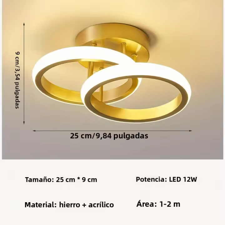 Lámpara De Techo Moderna Estilo Nórdico Para Pasillo Puerta Del Balcón Entrada Cristal Lámpara Simplicidad Decorativa Metal LED - 1