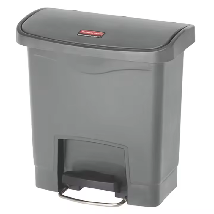 Rubbermaid Slim Jim® de pedal frontal 15 l de resina gris - 1