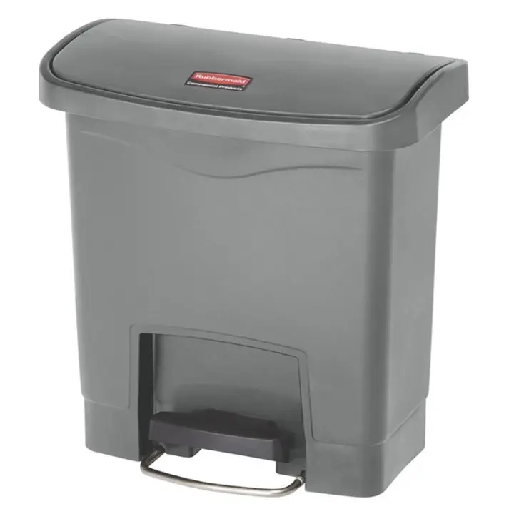 Rubbermaid Slim Jim® de pedal frontal 15 l de resina gris - 1