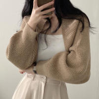 Cardigan De Mujer Elegante De Color Sólido Con Manga Larga Tejido En Nudo Chal Ultra Corto Para Otoño Chaqueta Moda Cuello Mandarín Ajuste Regular - details 11
