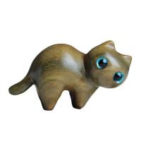 Mini Adornos De Gato Lindo Figuras De Madera Carved a Mano Para Escritorio Decoración Estilo Pastoral Tema Animal Sin Personalizar - details 9