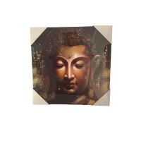 Gissed Cuadros Decorativos Buda, Arte Zen para Pared, Pintura en Relieve, 40x40 cm, Dorado y Marrón - details 1