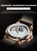 Reloj Mecánico De Cuero Para Hombre JSDUN Resistente Al Agua De Alta Calidad Con Movimiento Automático Moda Casual Reloj De Pulsera Para Hombres - details 5