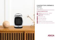 Calefactor Jocca cerámico con doble función: calor y ventilación. Además cuenta con un diseño compacto y ergonómico, oscilación de 60º, termostato regulable e indicador luminoso - details 2