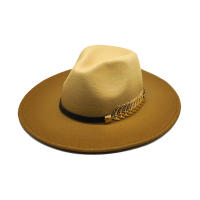 Gorro De Paja Gradiente De Otoño E Invierno Para Hombres Y Mujeres Gorro Fedora Clásico Con Pico Ancho Gorro De Paja Imitación Lana Cloche Para Mujer - details 7