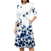Vestido Para Mujer Traf 2024 De Manga 3/4 Casual Y Elegante Con Bolsillo Y Cierre Trasero Vestido Femenino De Organza Mid-calf Para Todas Las Temporadas - details 2