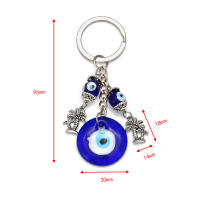 Llavero De Ojo De Suerte Con Mano De Fatima Y Mariposa Azul Para Coche Llavero Turco Con Ojo Maligno Para Hombres Y Mujeres Joyería EY138 - details 3