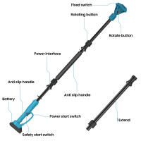 2M Poste de podadora telescópico, para motosierra Makita de 18V, poste de extensión de aleación de aluminio con mango ajustable y antideslizante de 5 ángulos - details 4