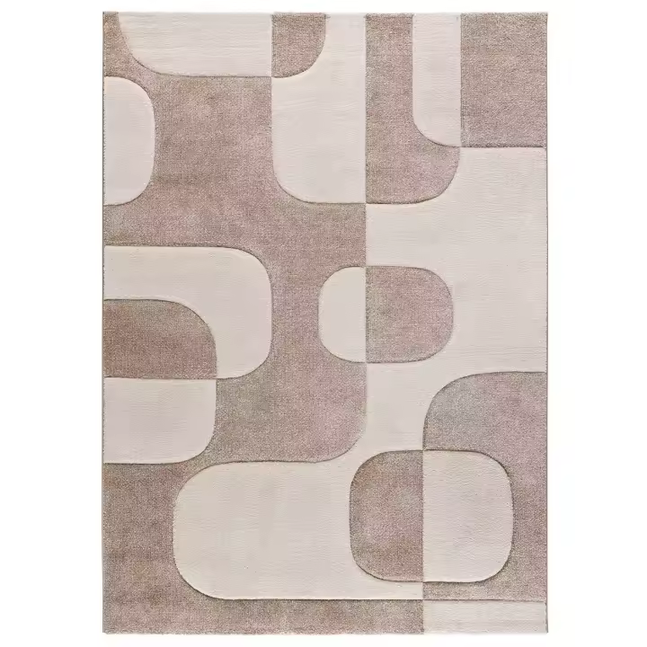 ATTICGO Alfombra de Interior Estilo Geométricas en Crema - LENA 40314 | 80X150, 120X170, 160X230, 200X290 cm - 1