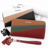 Cartera Larga Para Mujer Con Cremallera De Cuero Tres Colores Moda Monedero Bolso De Mano Con Compartimento Para Tarjetas - details 14