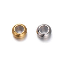 10pcs De Cuentas De Acero Inoxidable Para Ajuste Con Anillo Antideslizante De Silicona Cuentas De Espaciador Dorado Para Fabricación De Joyas DIY - details 5