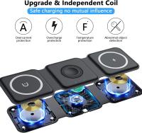Cargador inalámbrico 3 en 1 de 15 W, estación de carga magnética rápida y plegable para iPhone 14 Pro Max/14/13/12/12 Pro/SE/11/XS, Samsung Galaxy, iWatch, AirPods Pro 2 - details 2