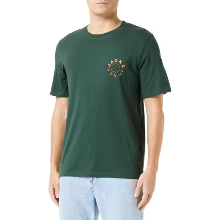 JACK & JONES - Camiseta para hombre en color verde con logo lateral - 1