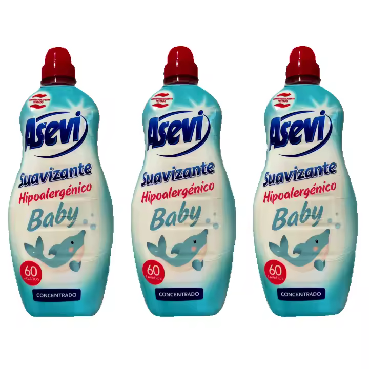 SUAVIZANTE HIPOALERGENICO BABY ASEVI - PACK3 BOTELLAS  180 LAVADOS - 1