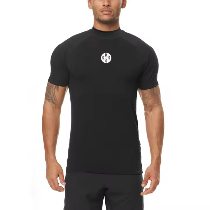 Camiseta de Entrenamiento de Verano para Hombres Cuello Redondo, Material de Poliéster, Estilo Casual de Moda para Gimnasio - 1