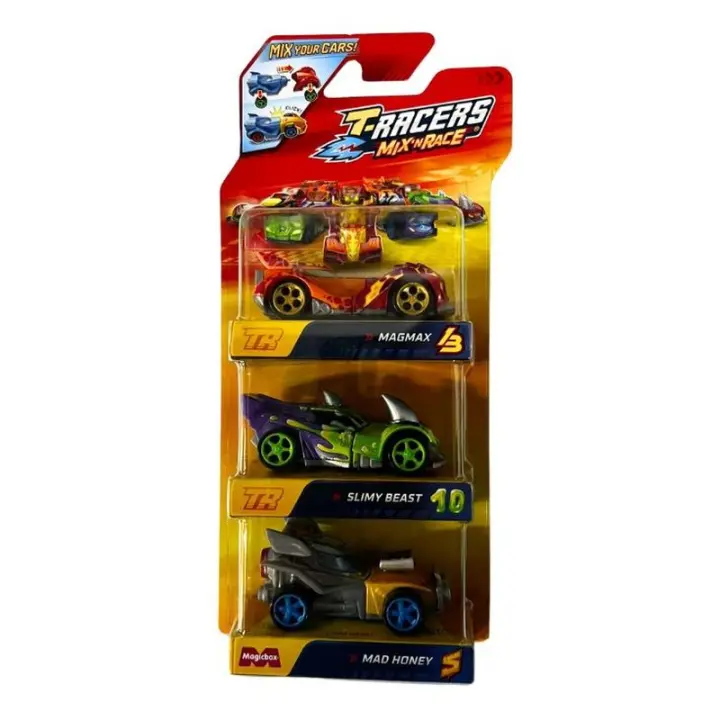 Set 3 T-Racers Mix´n race con Magmax, Slimy Beast y Mad Honey - 1