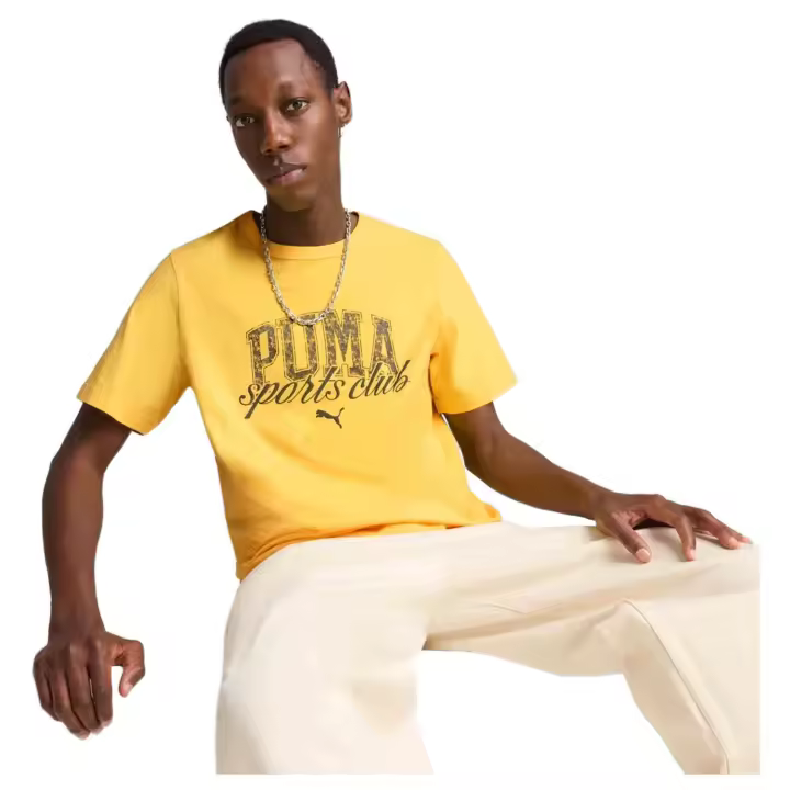 Camiseta de Manga Corta Puma Class Graphic para hombre en color amarillo - 1