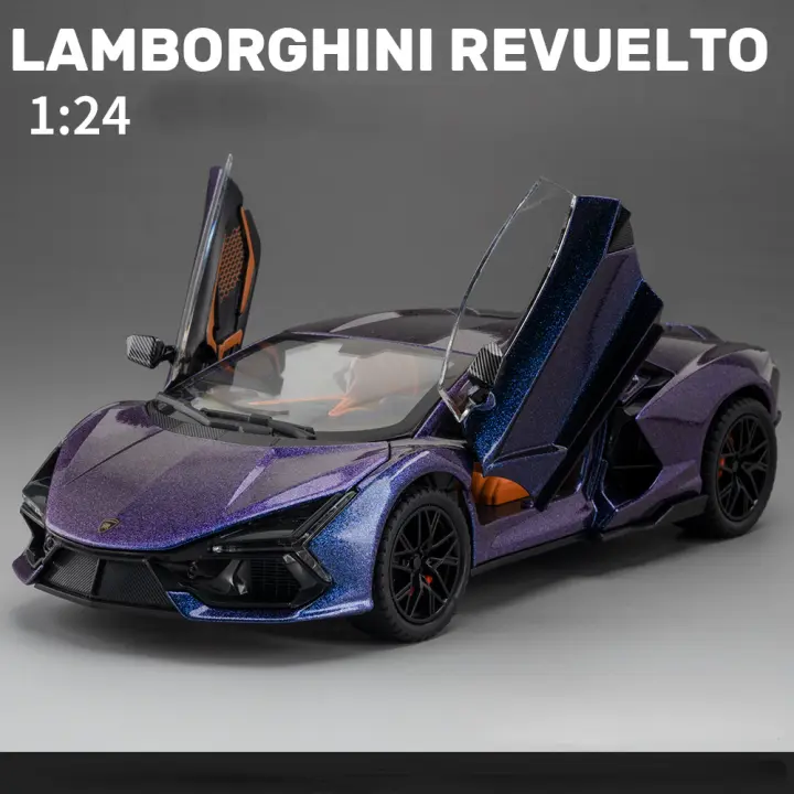 Modelo De Coche Deportivo Lamborghini Revuelto a Escala 1:24 En Aleación De Metal Decoraciones De Moda Para Coleccionistas Y Regalo C330 - 1