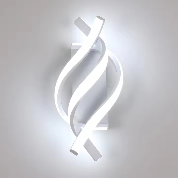 Apliques de pared, iluminación de aplique de pared LED moderna en espiral, luz de pared acrílica interior blanca fría (blanco) - 1